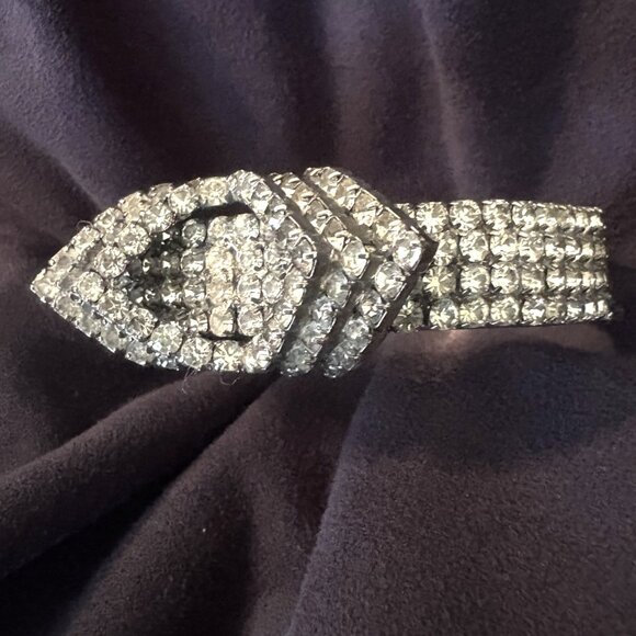 Silver and Rhinestone Bangle Vintage 20's - Picture 8 of 12